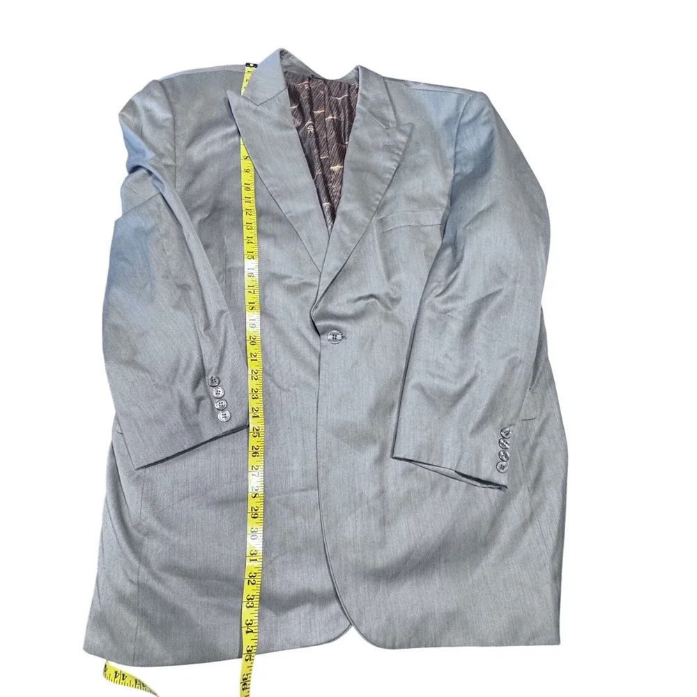 Stacy Adams Super 150s Men's Suit 52R/47R Olive Sharkskin Italian Styl 2 Pleated